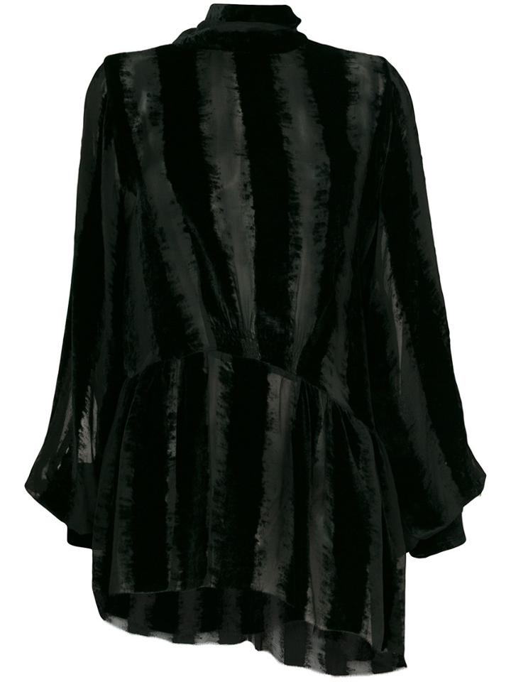 Ann Demeulemeester Turtle Neck Transparent Blouse - Black