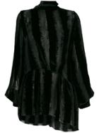 Ann Demeulemeester Turtle Neck Transparent Blouse - Black