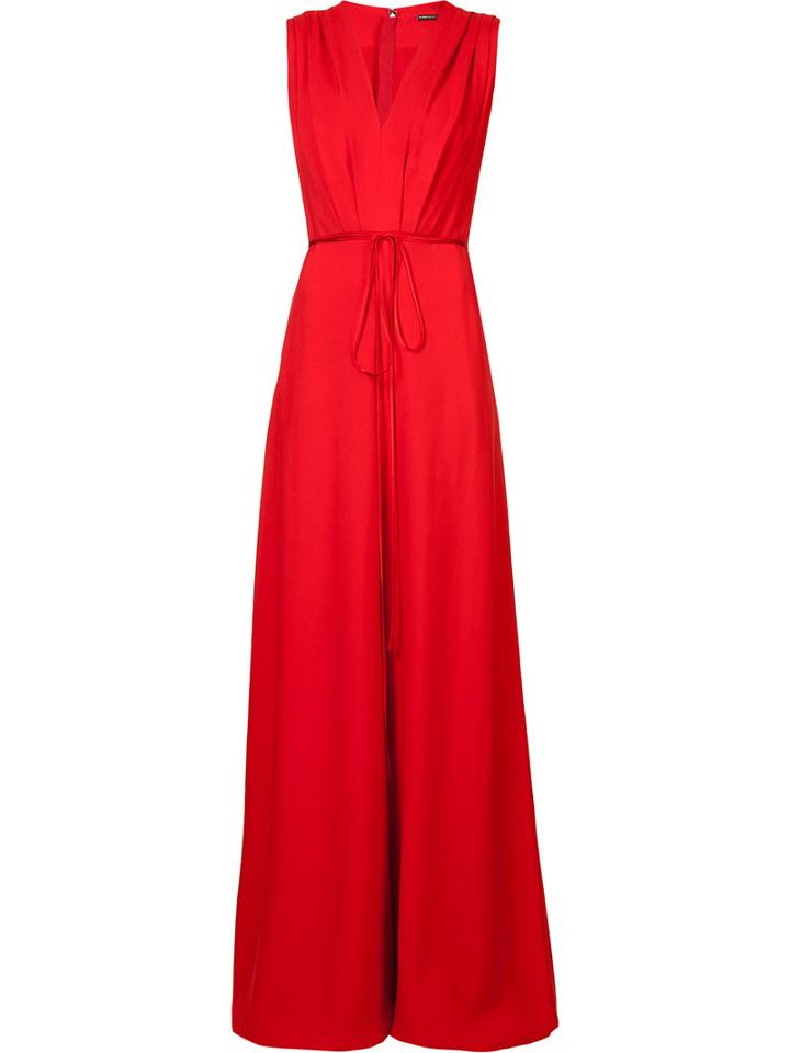Adam Lippes Wide-leg Jumpsuit, Women's, Size: 0, Red, Silk/viscose