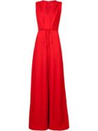 Adam Lippes Wide-leg Jumpsuit, Women's, Size: 0, Red, Silk/viscose