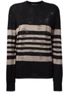 Alexander Mcqueen Distressed Skull Jumper, Men's, Size: Medium, Black, Wool