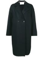 Harris Wharf London Two Button Double Breasted Coat - Blue