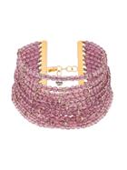 Valentino Vintage 1980's Faceted Beads Choker - Pink & Purple