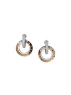 Burberry Marbled Resin Detail Double Grommet Earrings - Metallic