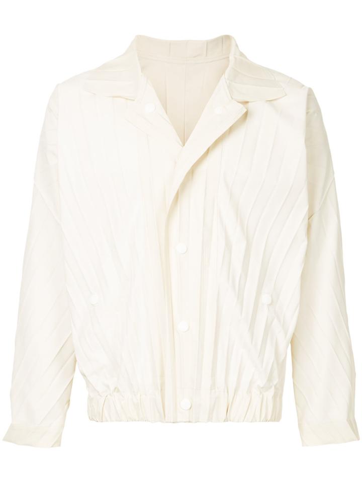 Homme Plissé Issey Miyake Pleated Eadge Coat - Nude & Neutrals