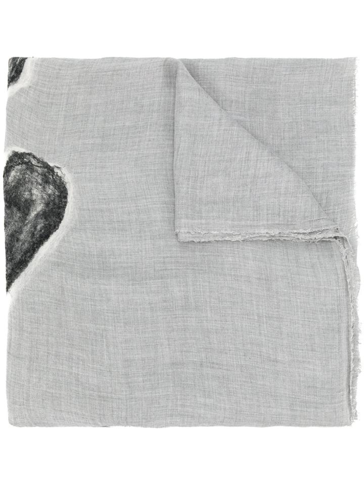 Faliero Sarti Textured Heart Scarf - Grey