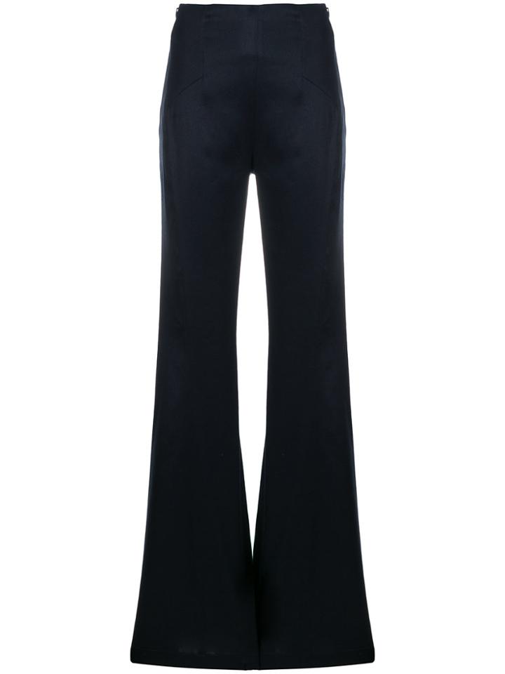 L'autre Chose High Waisted Flared Trousers - Blue