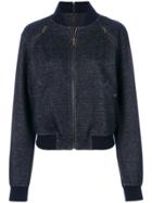 Tomas Maier Knit Denim Bomber Jacket - Blue