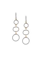 Melissa Joy Manning 14kt Gold Detailed Three Circle Drop Earrings -