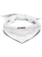 Jacquemus Logo Plaque Rosemary Print Bandana - White