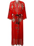 Jucca - Embroidered Sheer Coat - Women - Viscose - 42, Red, Viscose