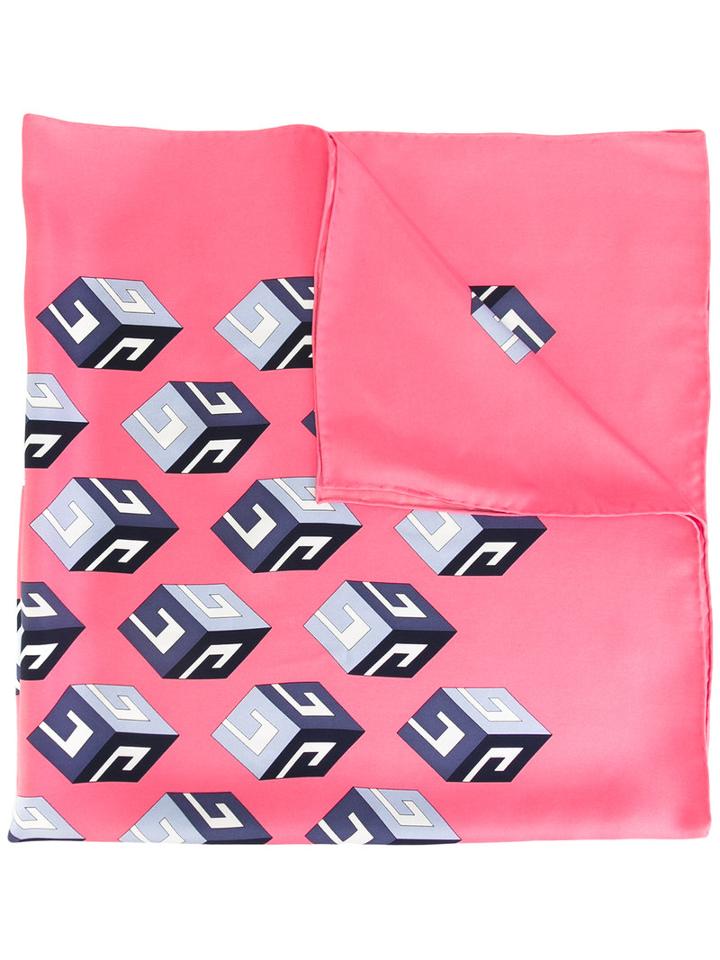 Gucci Gg Wallpaper Print Scarf, Women's, Pink/purple, Silk