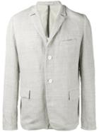 Kazuyuki Kumagai - Creased Single Breasted Jacket - Men - Cotton/linen/flax/cupro/wool - 5, Grey, Cotton/linen/flax/cupro/wool