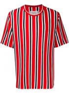 Maison Margiela Striped Knitted T-shirt - Red
