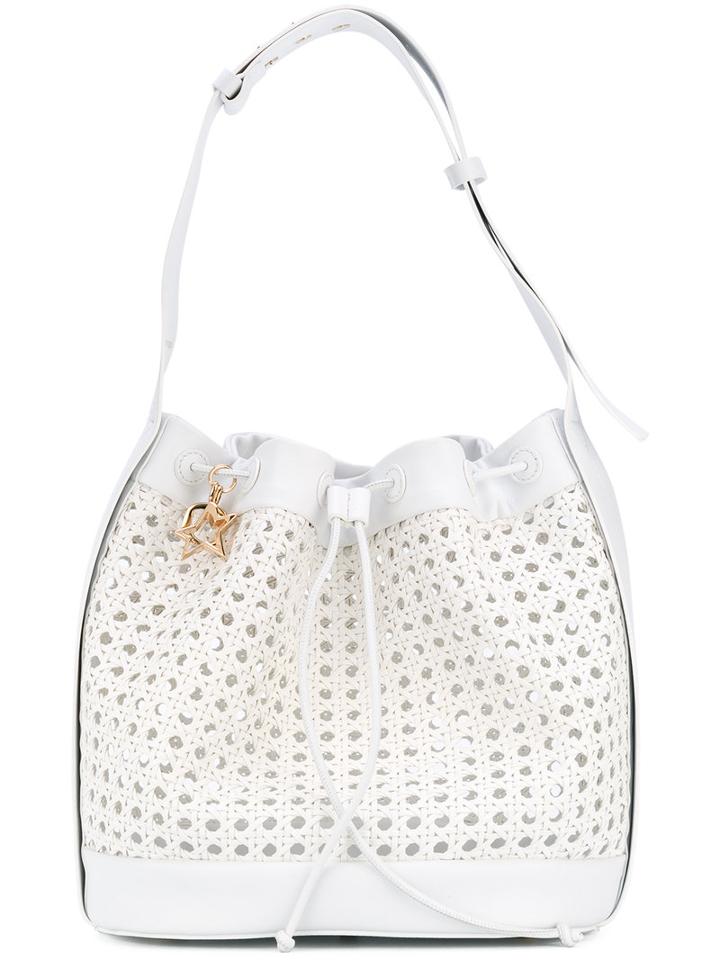 Corto Moltedo - Woven Bucket Bag - Women - Calf Leather - One Size, White, Calf Leather