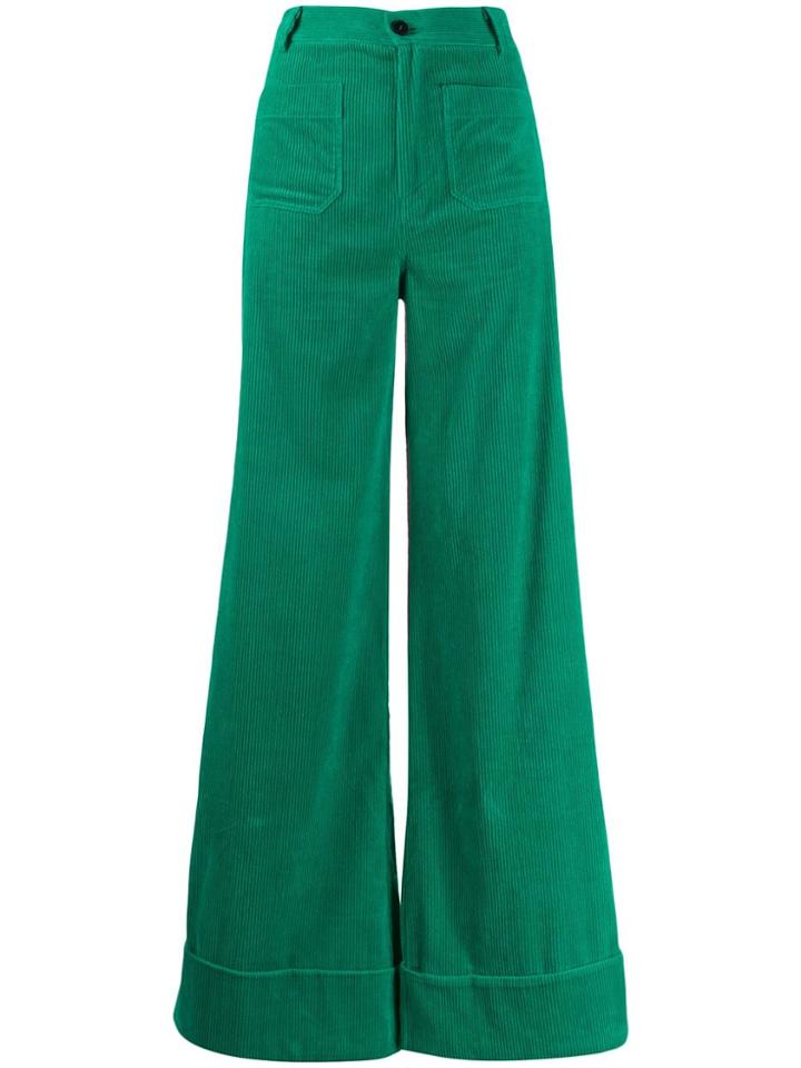 Roberto Collina Corduroy Wide-leg Trousers - Green