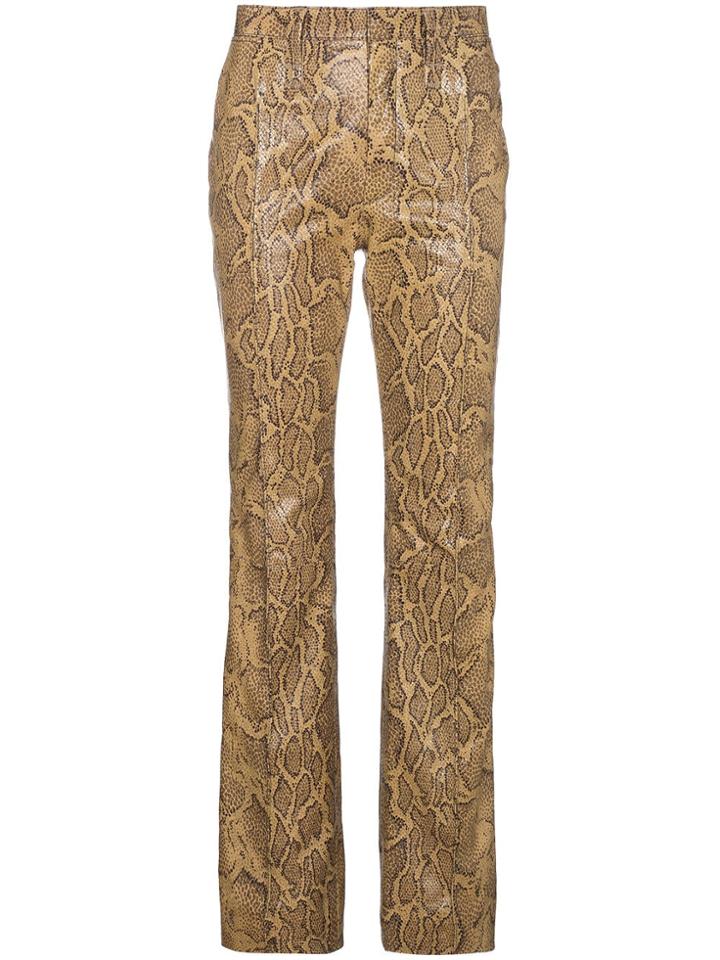 Chloé Python Print Leather Trousers - Yellow