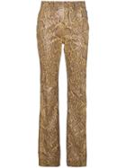 Chloé Python Print Leather Trousers - Yellow