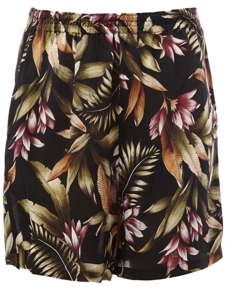 Faith Connexion Floral Print Shorts - Black