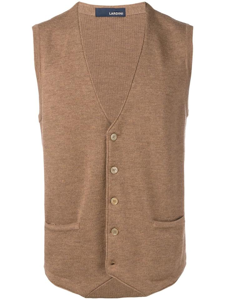 Lardini Buttoned Cardigan - Brown
