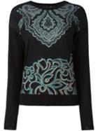 Etro Paisley Print Sweatshirt, Women's, Size: 48, Black, Polyamide/spandex/elastane/wool