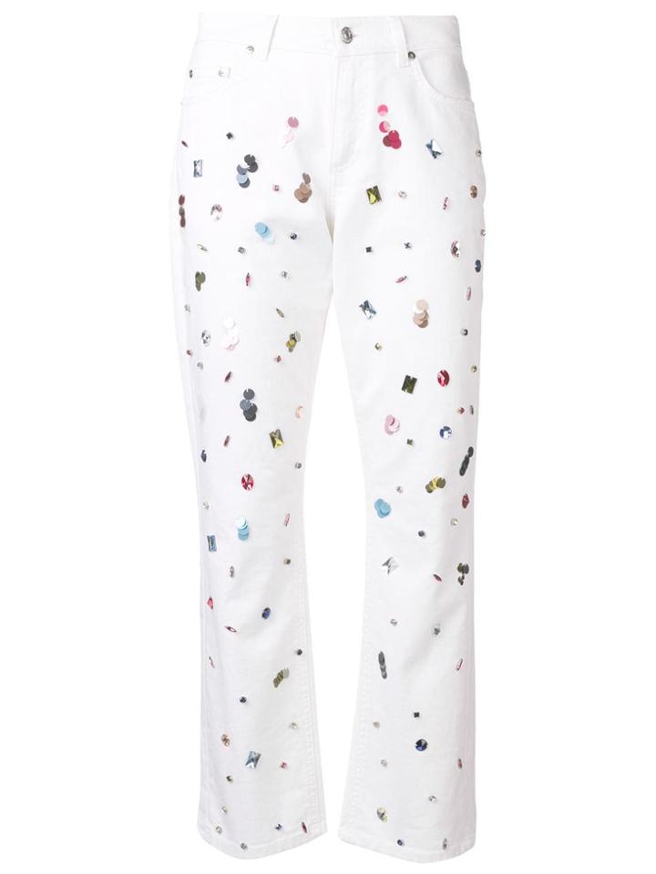 Escada Crystal-embellished Jeans - White