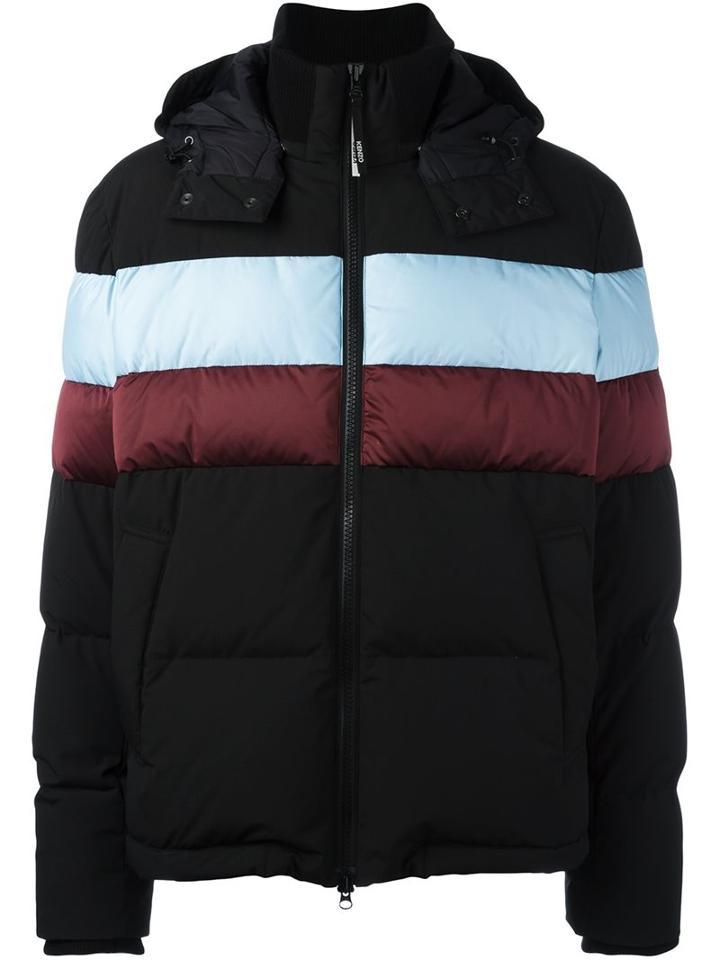 Kenzo 'stripes' Padded Jacket, Men's, Size: Small, Black, Feather Down/polyester