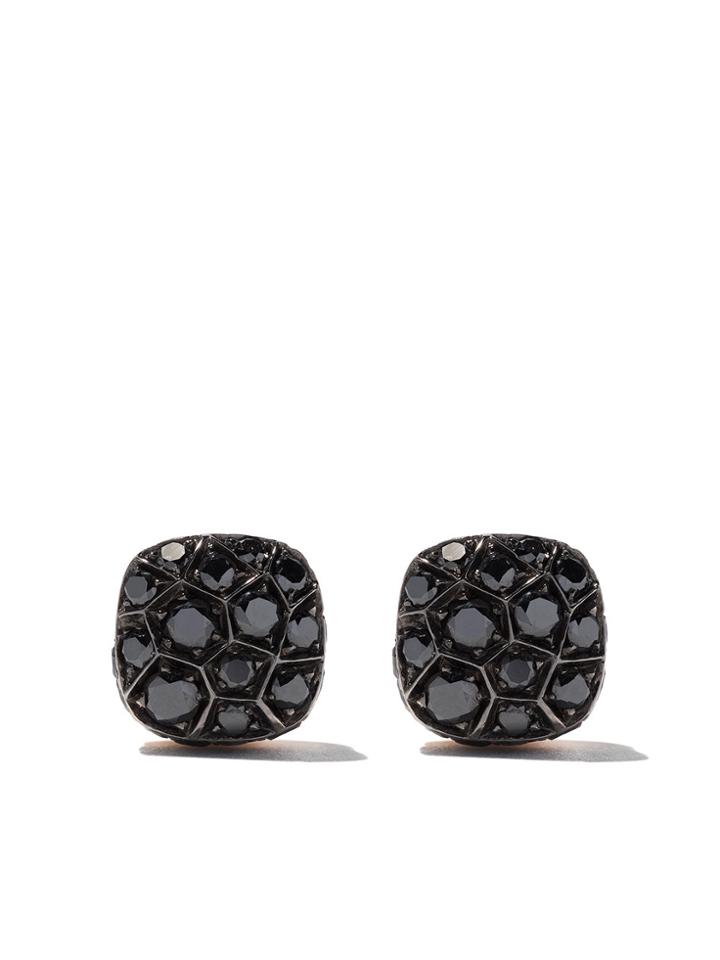Pomellato 18kt Rose And White Gold Nudo Diamond Stud Earrings -