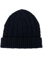 Eleventy Cable Knit Beanie - Blue