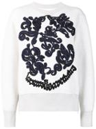 Sacai Embroidered Sweatshirt, Women's, Size: 1, White, Cotton/rayon