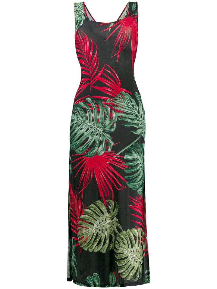 Mc2 Saint Barth Myla Leaf Print Dress - Green