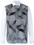 Neil Barrett Zigzag Applique Shirt, Men's, Size: 39, White, Cotton