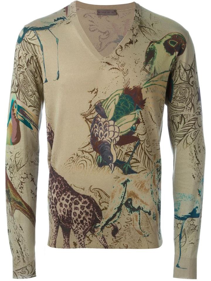 Etro Printed V-neck Sweater