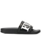 Fiorucci Logo Upper Slides - Black