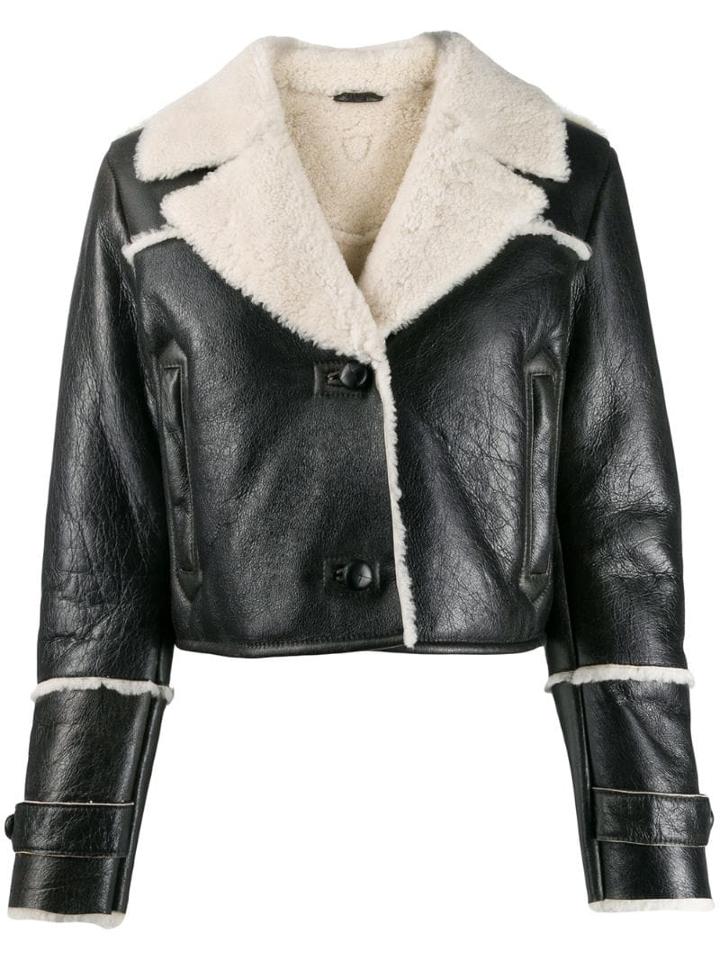 Htc Los Angeles Two-tone Cropped Jacket - Black