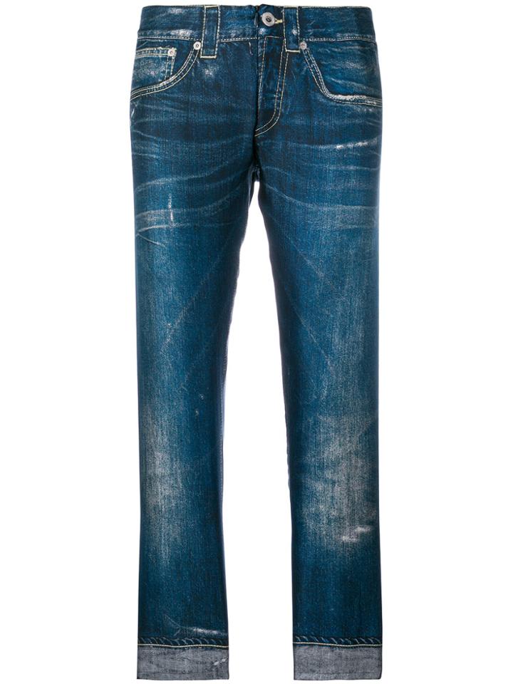 Dondup Cropped Trompe L'oeil Trousers - Blue