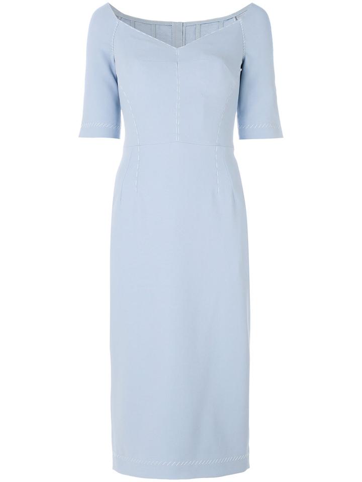 Dolce & Gabbana - Fitted Dress - Women - Silk/cotton/polyamide/viscose - 38, Blue, Silk/cotton/polyamide/viscose