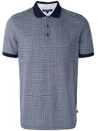 Michael Kors - Grid Pattern Polo Shirt - Men - Cotton - L, Blue, Cotton