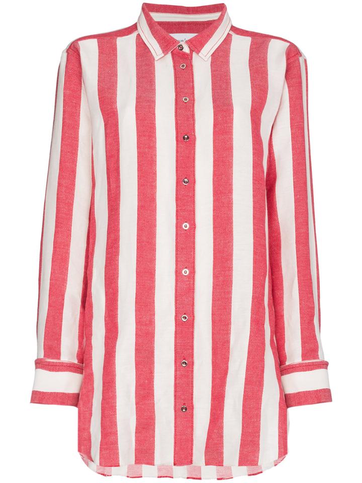 Marques'almeida Linen Stripe Shirt - Red