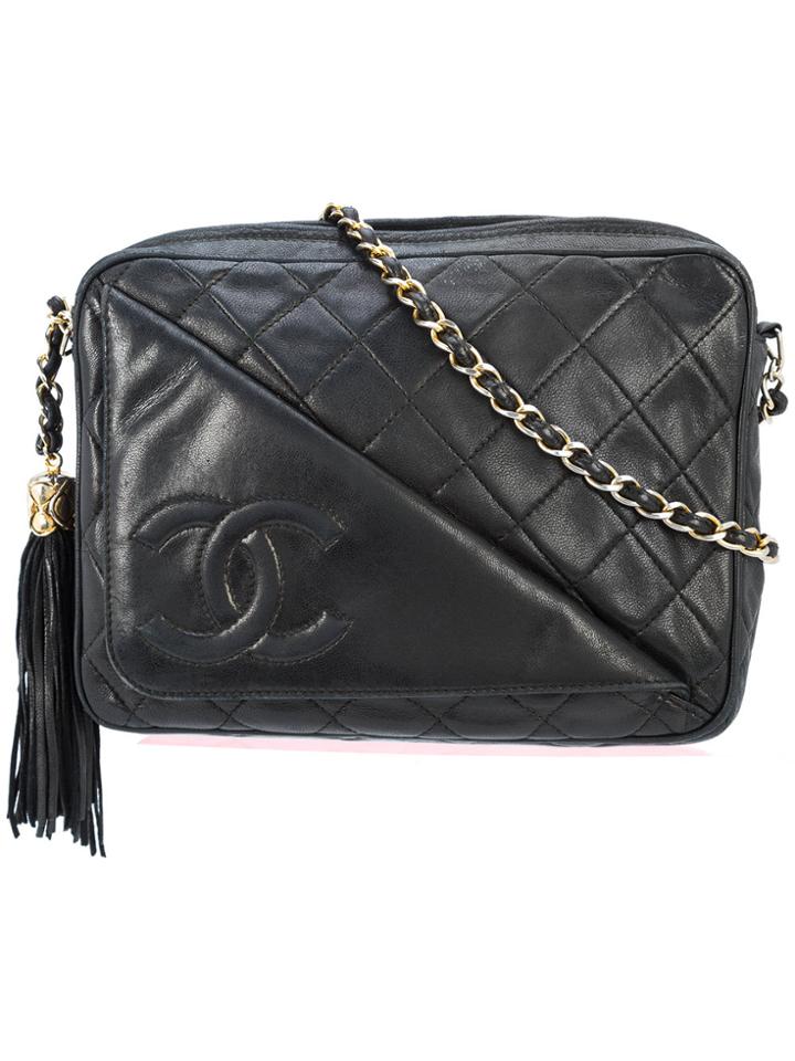Chanel Vintage Quilted Camera Bag - Black
