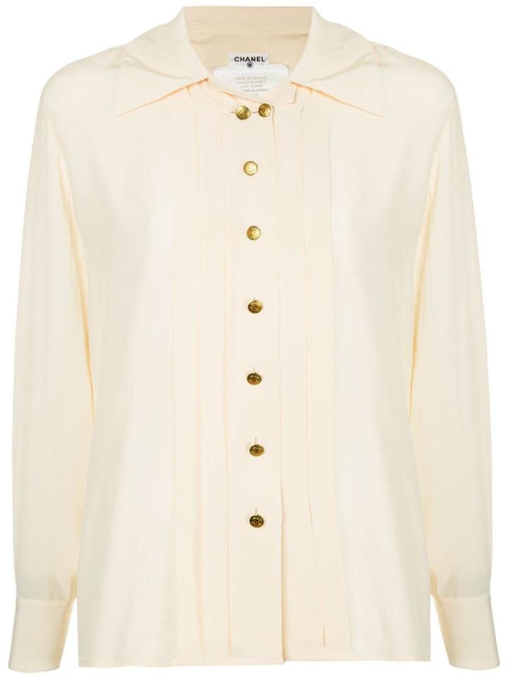 Chanel Vintage Pintuck Shirt - Neutrals