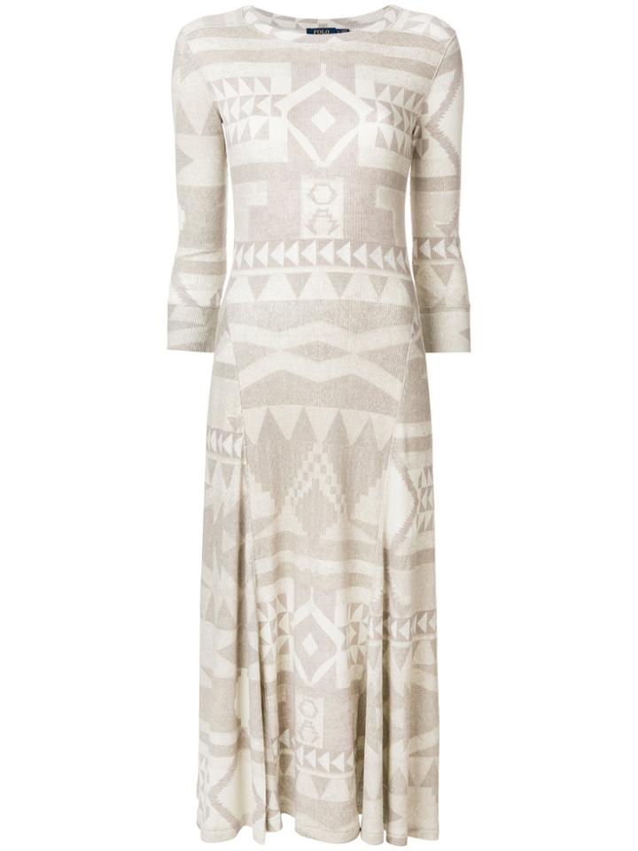 Polo Ralph Lauren Fair Isle Waffle Maxi Dress - Nude & Neutrals