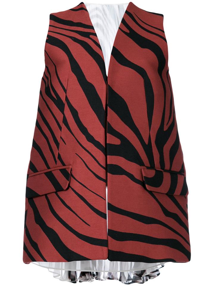 Roberto Cavalli Zebra Print Gilet - Red