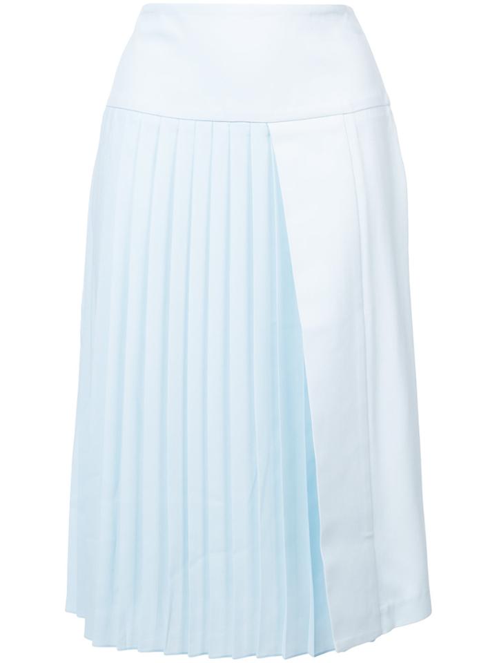 Adam Lippes Shift Pleated Skirt - Blue