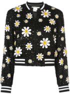 Alice+olivia Lonnie Cropped Bomber Jacket - Black