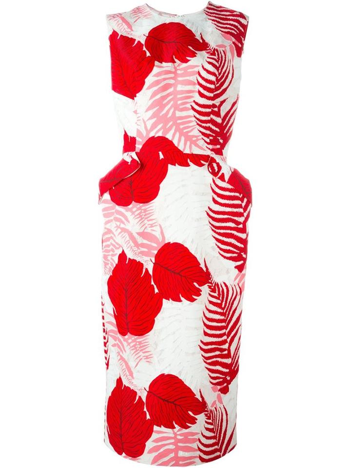 Ermanno Scervino Leaf Pattern Dress