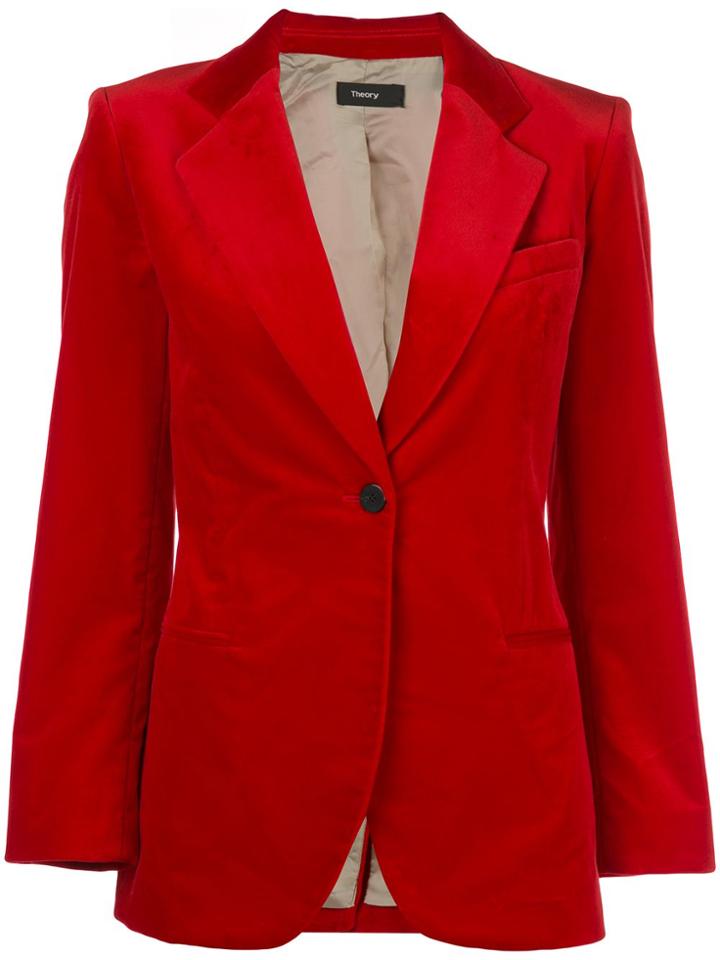 Theory Velvet Blazer - Red