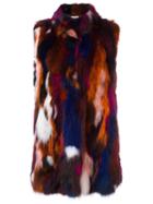 Forte Couture Sleeveless Coat, Women's, Size: 44, Cotton/polyester/racoon Fur