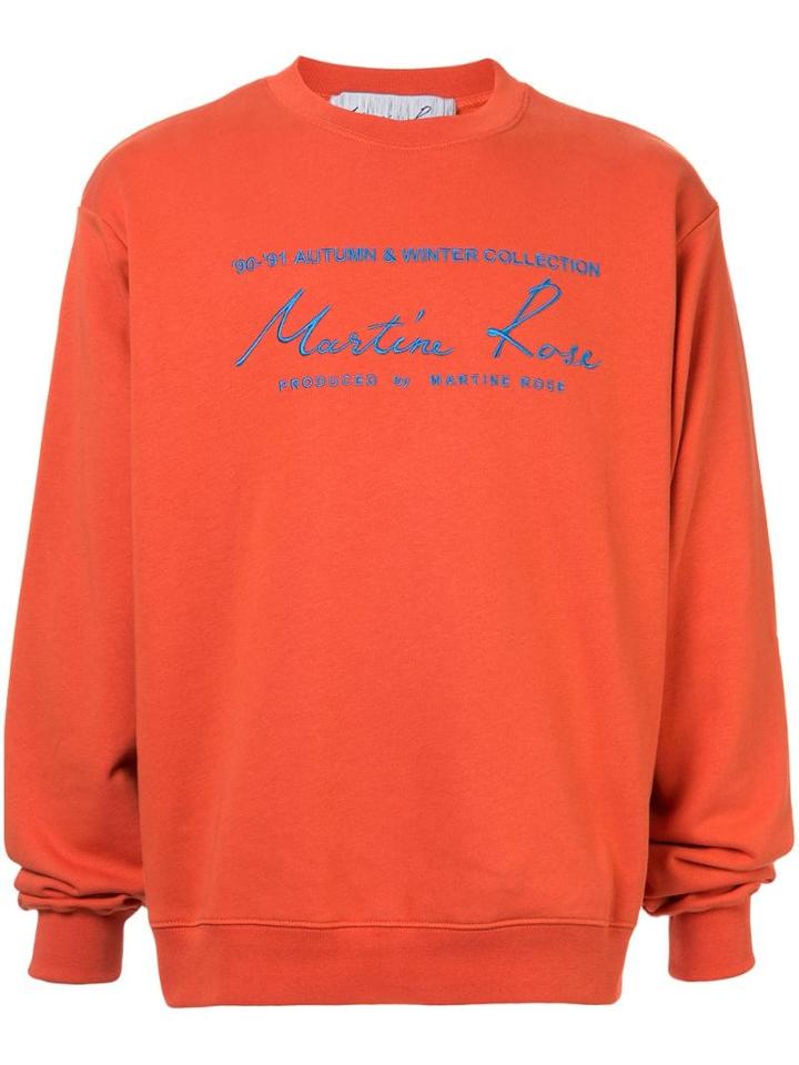 Martine Rose Embroidered Logo Sweatshirt - Orange