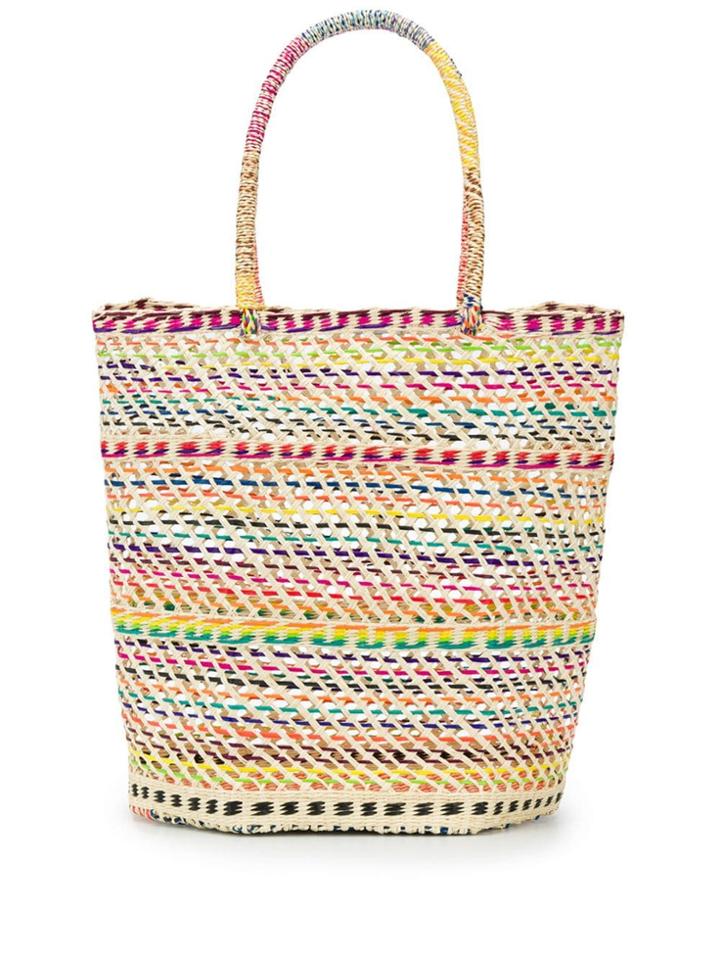 Sensi Studio Striped Woven Tote - Neutrals